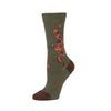 Zkano Crew Medium Paisley - Organic Cotton Socks Crew - Spruce organic-socks-made-in-usa