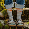 Zkano Crew Medium Pintuck Stripe- Organic Cotton Socks Crew - Heather organic-socks-made-in-usa