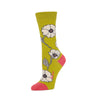 Zkano Crew Medium Poppies - Organic Cotton Socks Crew - Fern organic-socks-made-in-usa