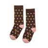 Zkano Crew Medium Retro Dots - Organic Cotton Crew Socks - Cocoa (Copy) organic-socks-made-in-usa