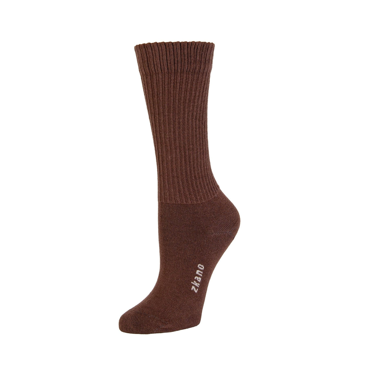 Zkano Crew Medium Rib Knit - Organic Cotton Crew Socks - Cocoa organic-socks-made-in-usa