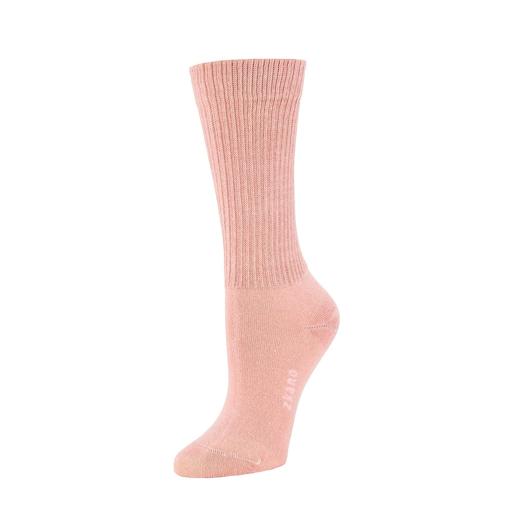 Zkano Crew Medium Rib Knit - Organic Cotton Crew Socks - Desert Rose organic-socks-made-in-usa