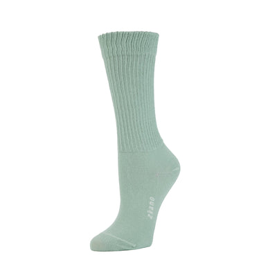 Zkano Crew Medium Rib Knit - Organic Cotton Crew Socks - Silt organic-socks-made-in-usa