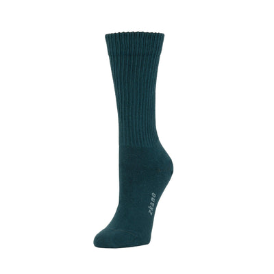 Zkano Crew Medium Rib Knit - Organic Cotton Socks Crew - Evergreen organic-socks-made-in-usa