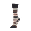 Zkano Crew Medium Ribbed Sweater Stripe - Organic Cotton Socks Crew - Black organic-socks-made-in-usa
