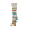 Zkano Crew Medium Ribbed Sweater Stripe - Organic Cotton Socks Crew - Natural organic-socks-made-in-usa