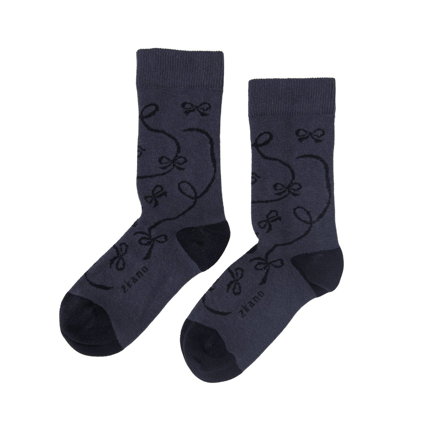 Zkano Crew Medium Ribbon - Organic Cotton Socks Crew - Dark Indigo organic-socks-made-in-usa