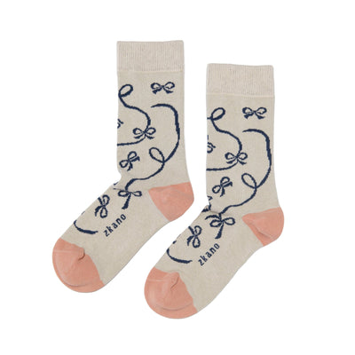 Zkano Crew Medium Ribbon - Organic Cotton Socks Crew - Natural organic-socks-made-in-usa
