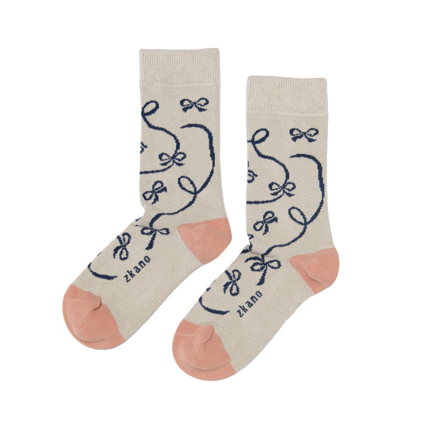 Ribbon - Organic Cotton Socks Crew - Natural – zkano socks