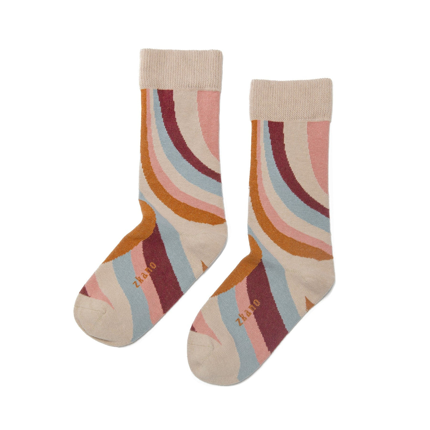 Zkano Crew Medium The Groove - Organic Cotton Socks Crew - Sand organic-socks-made-in-usa