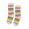 Zkano Crew Medium Variegated Stripe - Organic Cotton Crew Socks - Natural organic-socks-made-in-usa