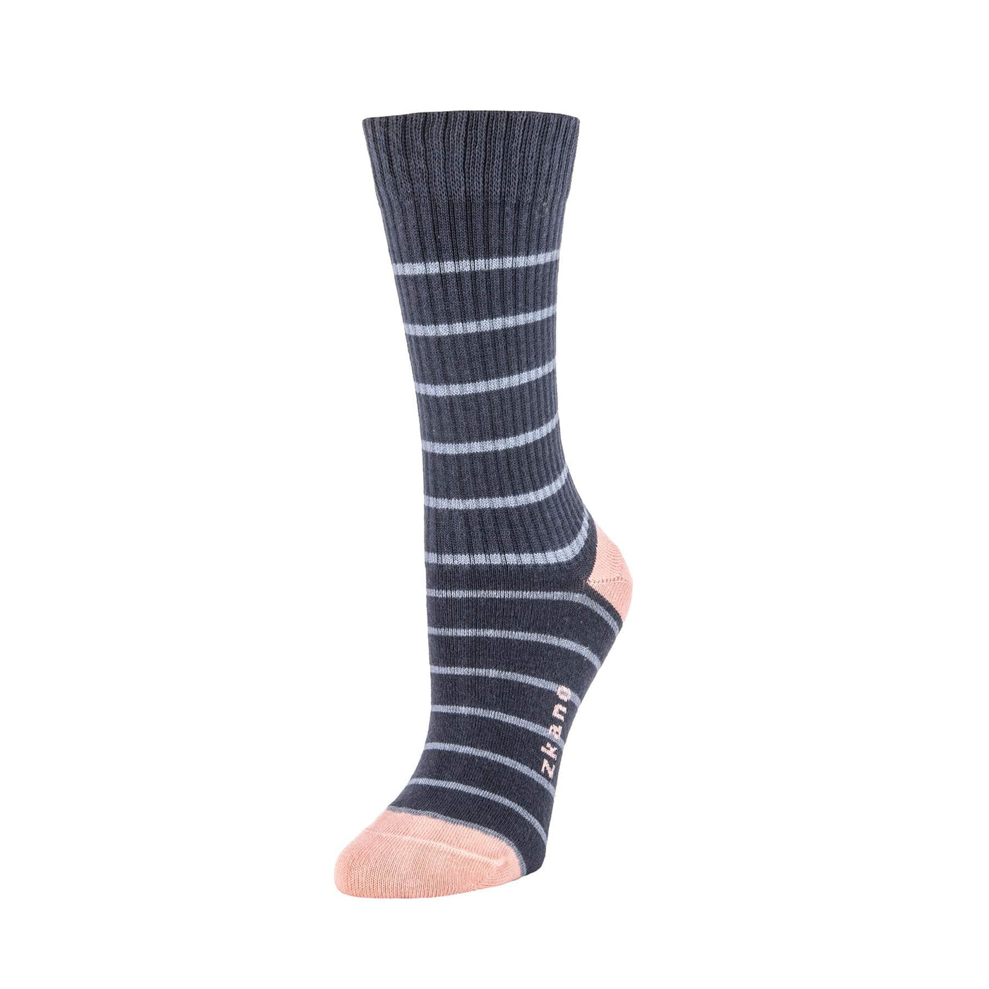 Zkano Crew Medium Voyager - Organic Cotton Heavy Rib Crew Socks - Indigo organic-socks-made-in-usa