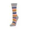 Zkano Crew Medium Waffle Stripe - Organic Cotton Cushion Crew - Heather organic-socks-made-in-usa