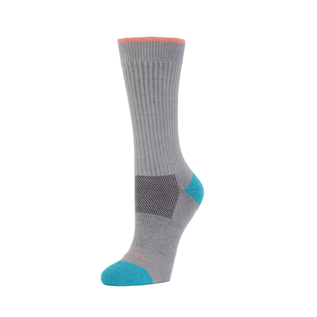 Zkano Crew Medium (wmns. shoe size 5.5 - 9.5) Summit - Performance Organic Cotton Cushion Crew - Heather organic-socks-made-in-usa