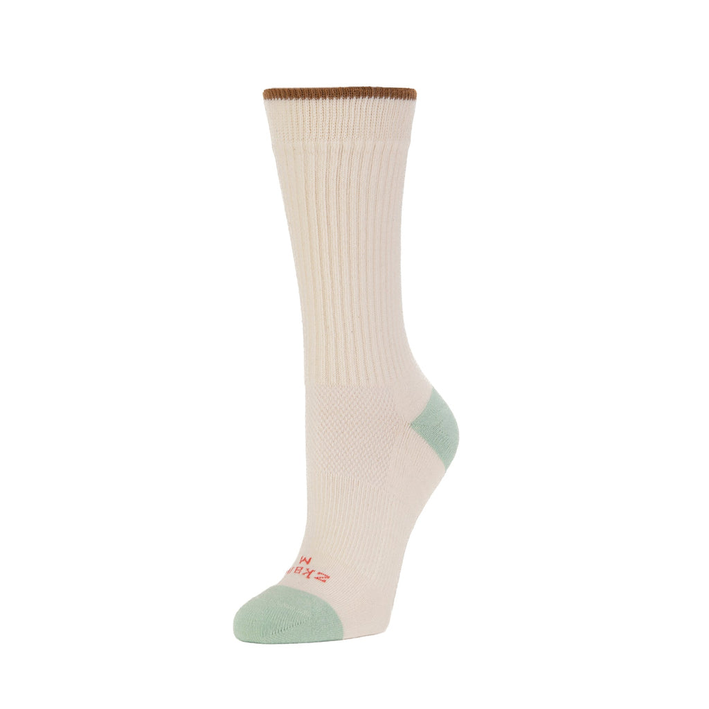 Zkano Crew Medium (wmns. shoe size 5.5 - 9.5) Summit - Performance Organic Cotton Cushion Crew - Natural organic-socks-made-in-usa