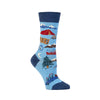 Zkano Crew Medium Women's Adventurer - Organic Cotton Socks Crew - Lake Blue organic-socks-made-in-usa