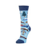 Zkano Crew Medium Women's Adventurer - Organic Cotton Socks Crew - Lake Blue organic-socks-made-in-usa