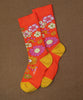 Zkano Crew Medium Women's Autumn Floral - Organic Cotton Socks Crew - Garnet organic-socks-made-in-usa