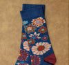 Zkano Crew Medium Women's Autumn Floral - Organic Cotton Socks Crew - Navy organic-socks-made-in-usa