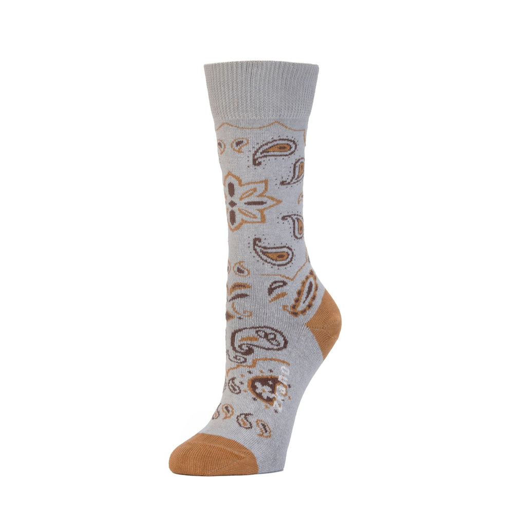 Zkano Crew Medium Women's Bandana - Organic Cotton Socks Crew - Heather organic-socks-made-in-usa