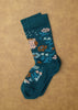 Zkano Crew Medium Women's Enchanted Garden - Organic Cotton Socks Crew - Emerald organic-socks-made-in-usa