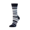 Zkano Crew Medium Women's Multistripe - Organic Cotton Socks Crew - Black organic-socks-made-in-usa