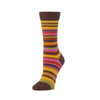 Zkano Crew Medium Women's Multistripe - Organic Cotton Socks Crew - Mocha organic-socks-made-in-usa