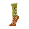 Zkano Crew Medium Women's Organic Cotton Crew Socks - Frequent Flyer / Avocado organic-socks-made-in-usa