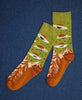 Zkano Crew Medium Women's Organic Cotton Crew Socks - Frequent Flyer / Avocado organic-socks-made-in-usa
