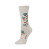 Zkano Crew Medium Women's Rhinestone Rose - Organic Cotton Socks Crew - Wheat organic-socks-made-in-usa