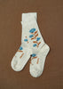 Zkano Crew Medium Women's Rhinestone Rose - Organic Cotton Socks Crew - Wheat organic-socks-made-in-usa