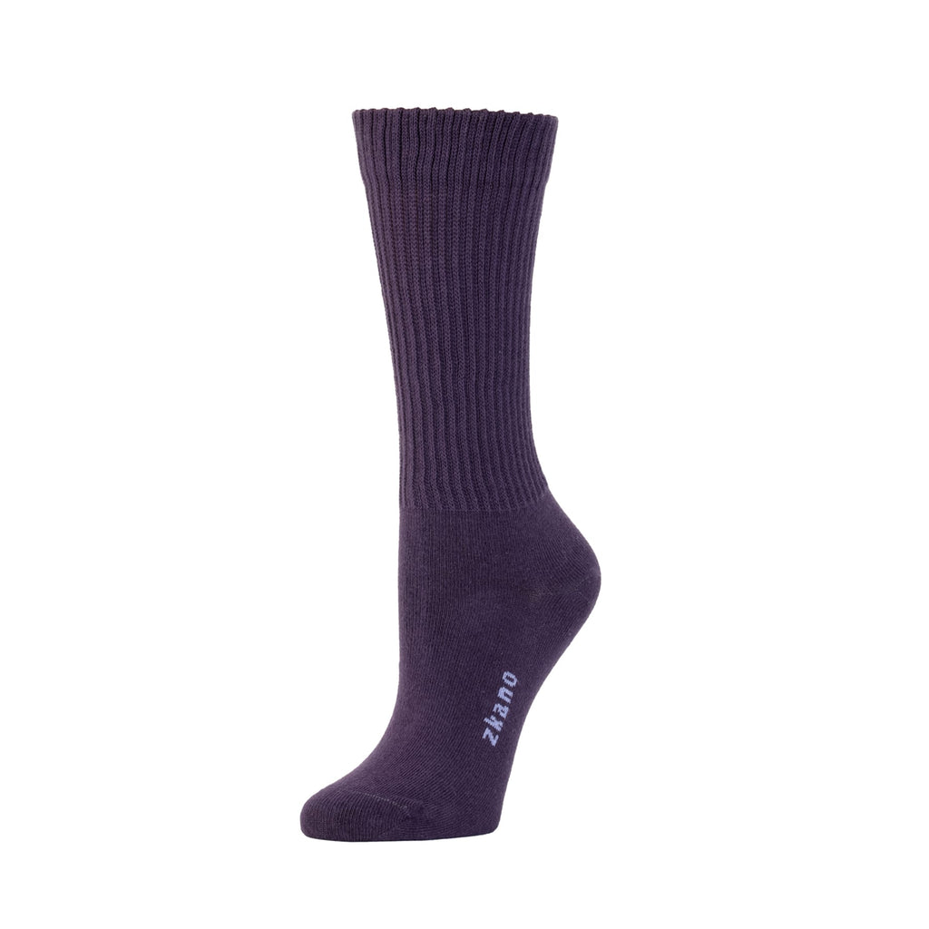 Zkano Crew Medium Women's Rib Knit - Organic Cotton Socks Crew - Dark Plum organic-socks-made-in-usa