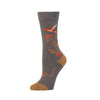Zkano Crew Medium Women's Songbird - Organic Cotton Socks Crew - Ash Brown organic-socks-made-in-usa