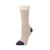 Zkano Crew Medium Women's Textured Herringbone - Organic Cotton Socks Crew - Wheat organic-socks-made-in-usa
