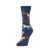 Zkano Crew Medium Women's Wild Horses - Organic Cotton Socks Crew - Navy organic-socks-made-in-usa