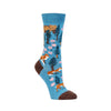 Zkano Crew Medium Women's Wildwoods - Organic Cotton Socks Crew - Teal organic-socks-made-in-usa