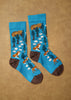 Zkano Crew Medium Women's Wildwoods - Organic Cotton Socks Crew - Teal organic-socks-made-in-usa