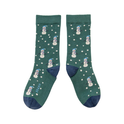 Zkano Crew Men's Snow Day - Organic Cotton Crew Socks - Fir organic-socks-made-in-usa