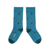 Zkano Crew O Christmas Tree - Organic Cotton Crew Socks - Teal organic-socks-made-in-usa