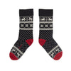 Zkano Crew Reindeer Fairisle - Organic Cotton Crew Socks - Black organic-socks-made-in-usa
