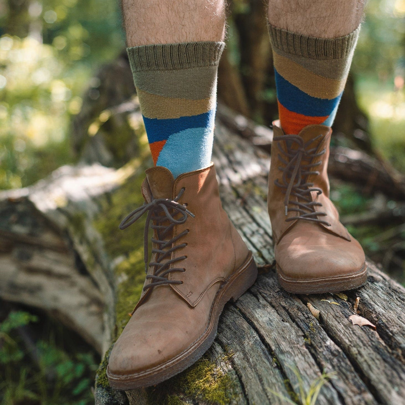 Zkano Crew River - Organic Cotton Crew Socks - Spruce organic-socks-made-in-usa