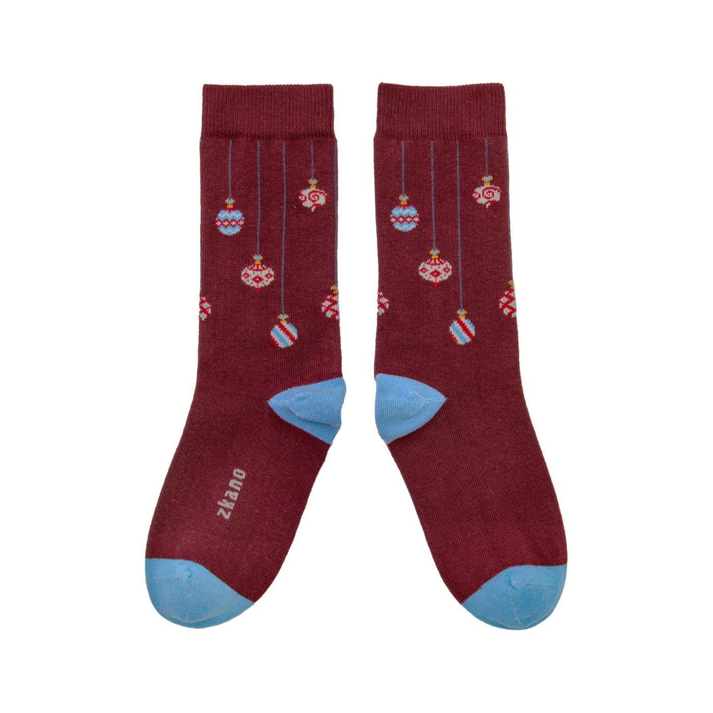 Zkano Crew Strung Ornaments - Organic Cotton Crew Socks - Mulberry organic-socks-made-in-usa