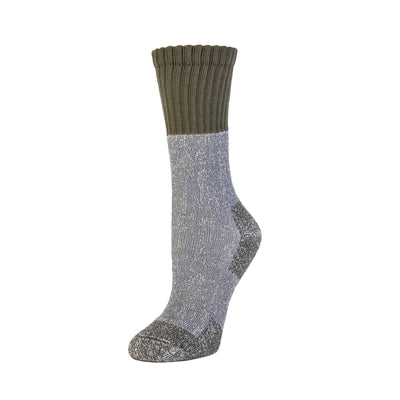 Zkano Crew Wmns. Alpine - Heavy Duty Cushioned Organic Cotton Boot Socks - Olive organic-socks-made-in-usa