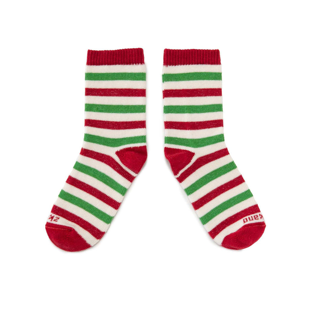 Zkano Kids Kids - Candy Cane Organic Cotton Crew - Peppermint organic-socks-made-in-usa