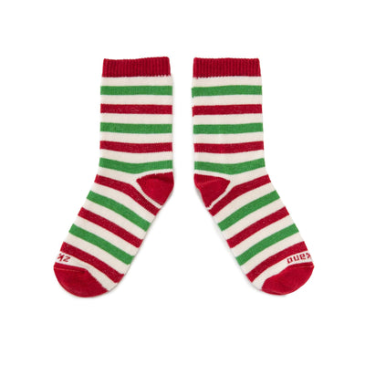 Zkano Kids Kids - Candy Cane Stripe Organic Cotton Crew - Peppermint organic-socks-made-in-usa