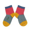 Zkano Kids Kids - Color block Organic Cotton Crew Socks - Bubblegum organic-socks-made-in-usa