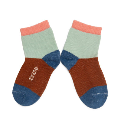 Zkano Kids Kids - Color block Organic Cotton Crew Socks - Sherbet organic-socks-made-in-usa