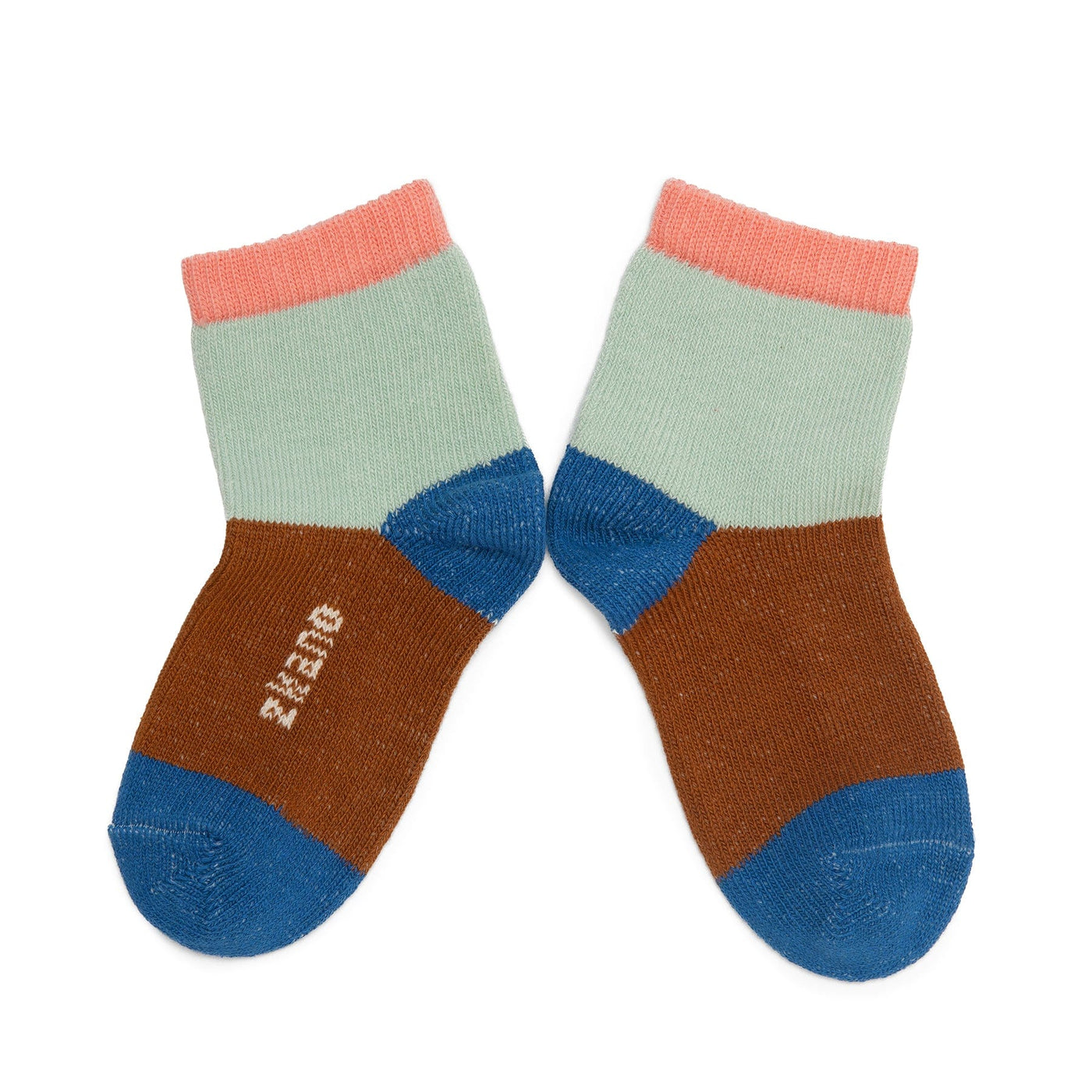 Zkano Kids Kids - Color block Organic Cotton Crew Socks - Sherbet organic-socks-made-in-usa