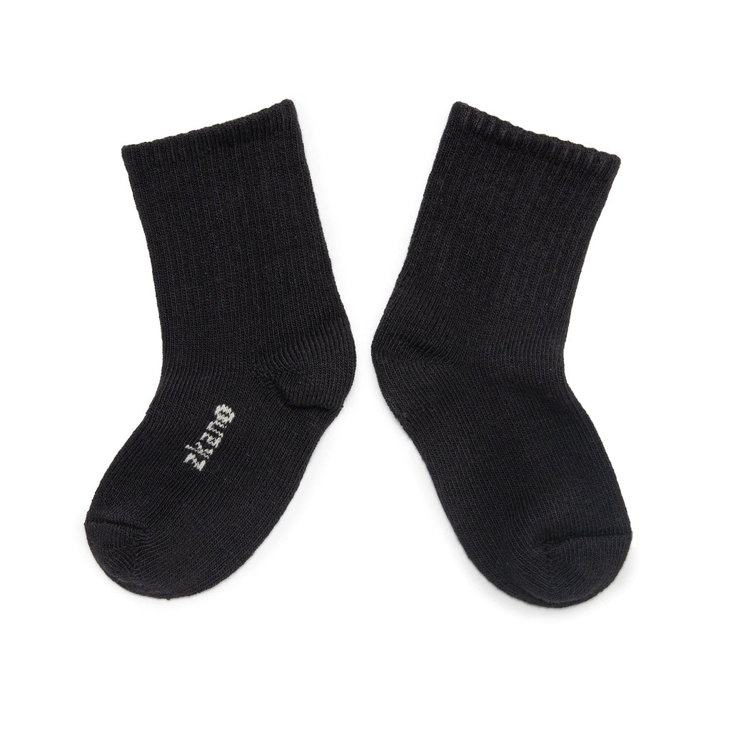 Zkano Kids Kids - Ribbed Organic Cotton Crew Socks - Black organic-socks-made-in-usa