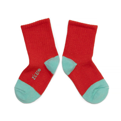 Zkano Kids Kids - Ribbed Organic Cotton Crew Socks - Candy Apple organic-socks-made-in-usa